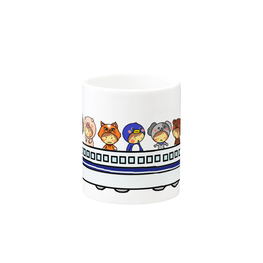 きゃらめる屋のtrain zoo Mug :other side of the handle