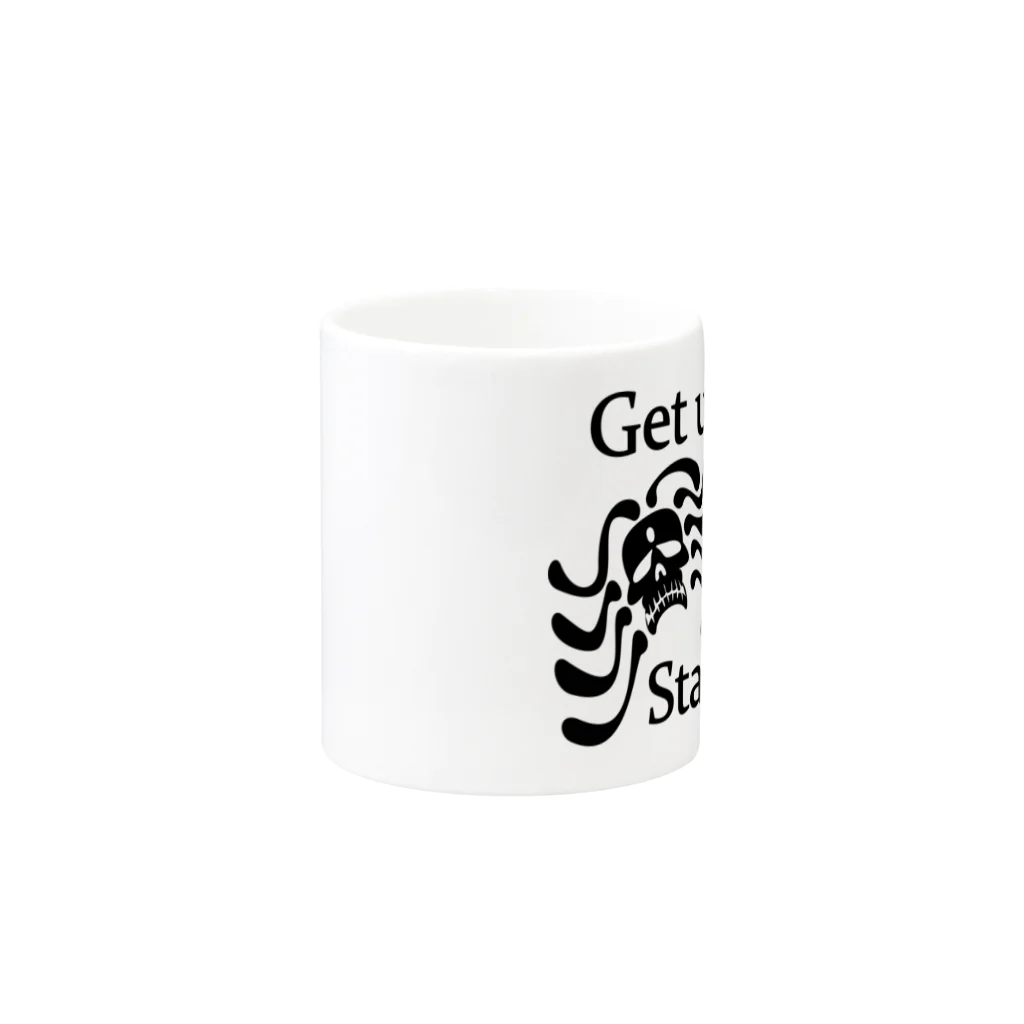 『NG （Niche・Gate）』ニッチゲート-- IN SUZURIのGet Up! Stand Up!(黒) Mug :other side of the handle