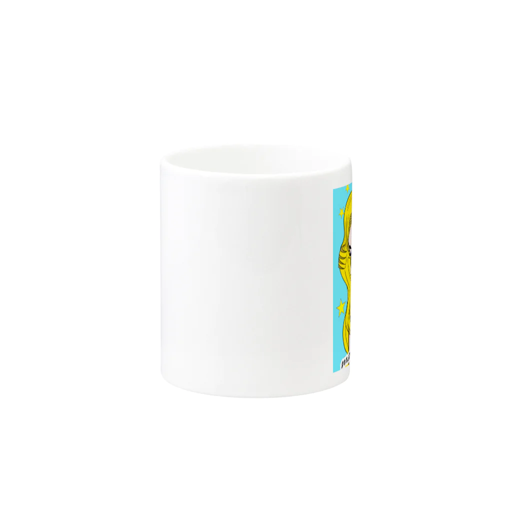 M-CREAMSODAのポップアート　ヤシマドラー Mug :other side of the handle