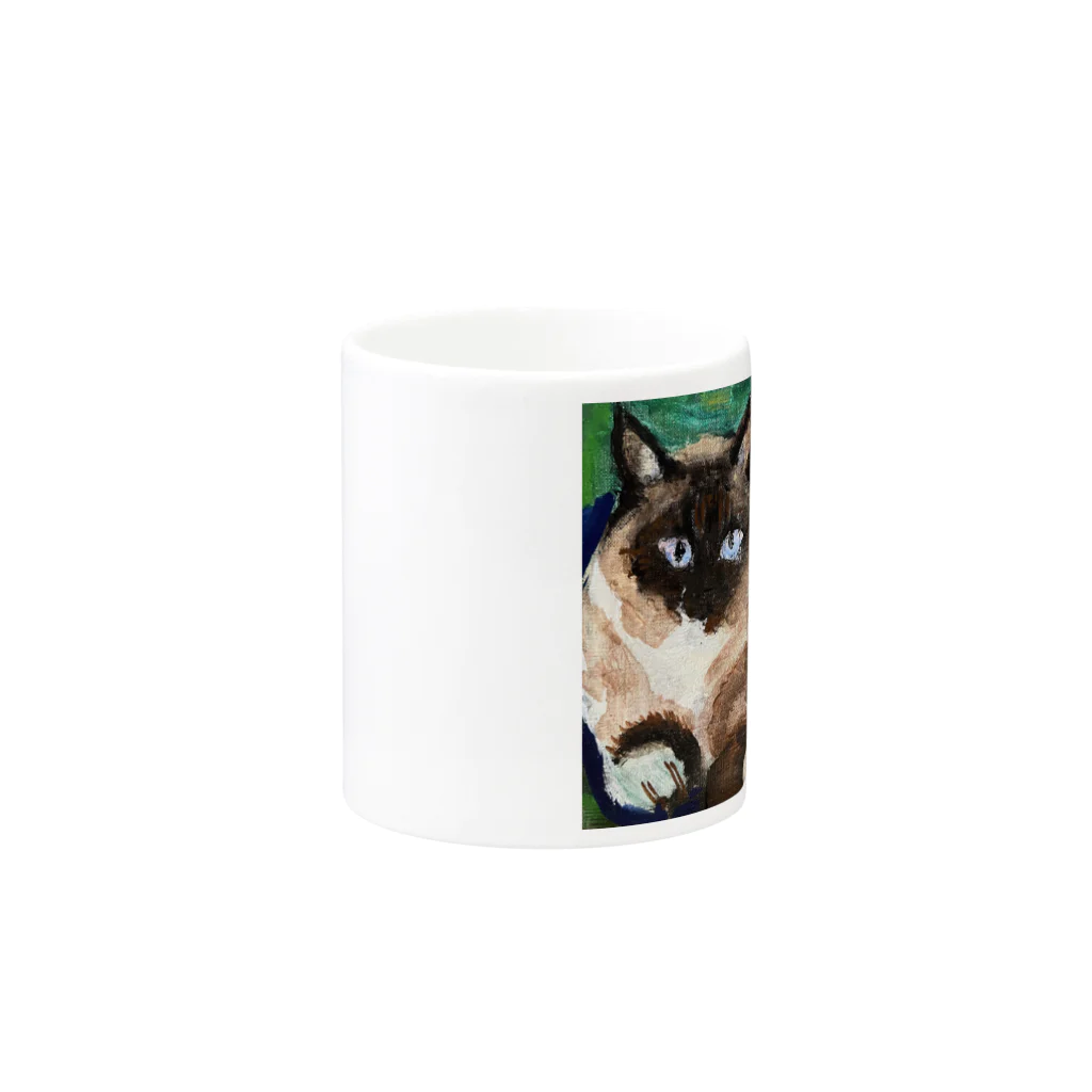 青い猫の青葉 Mug :other side of the handle