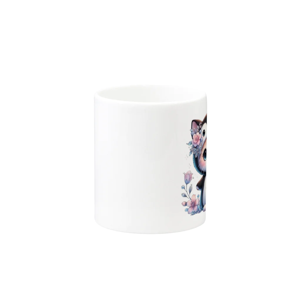 Snow-peaceのペンギンコスチュームのキュートな子猫 Mug :other side of the handle