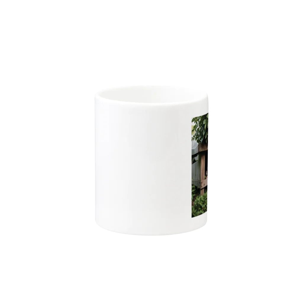 kokin0の箱の中から覗く犬 dog looking in the box Mug :other side of the handle