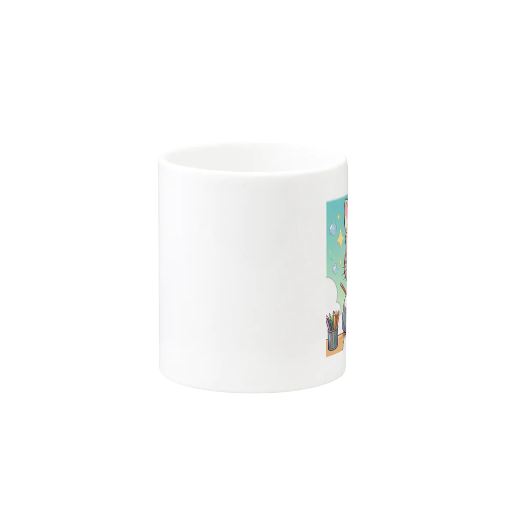 mono36cの画家にゃんこ Mug :other side of the handle