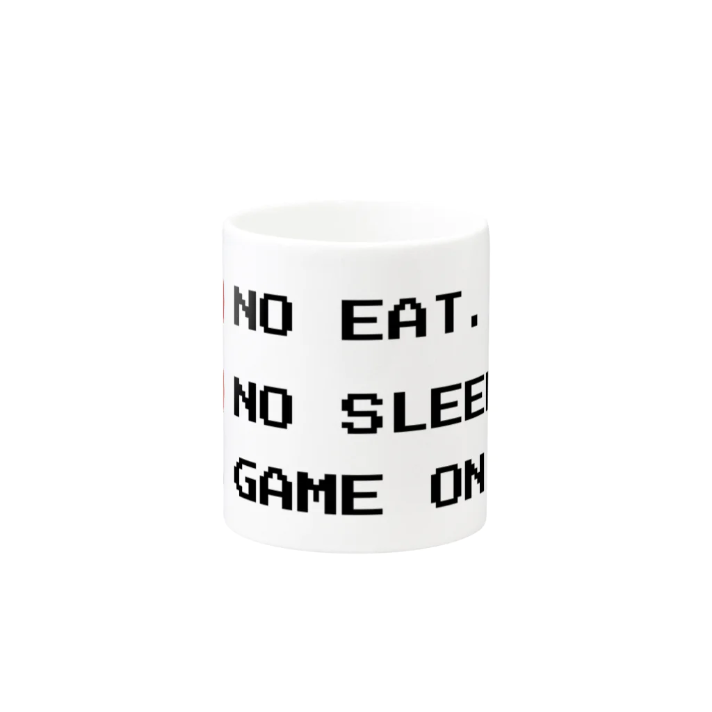 GAME ITEM SHOPのno eat,no sleep,game only マグカップの取っ手の反対面