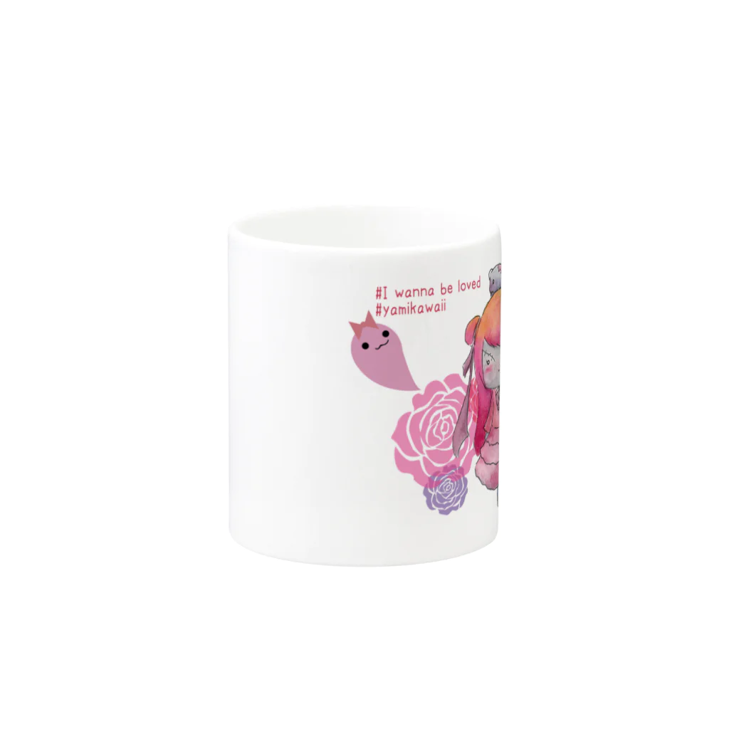 happy lifeの【yamikawaii系女子】ピンクちゃん(仮) Mug :other side of the handle