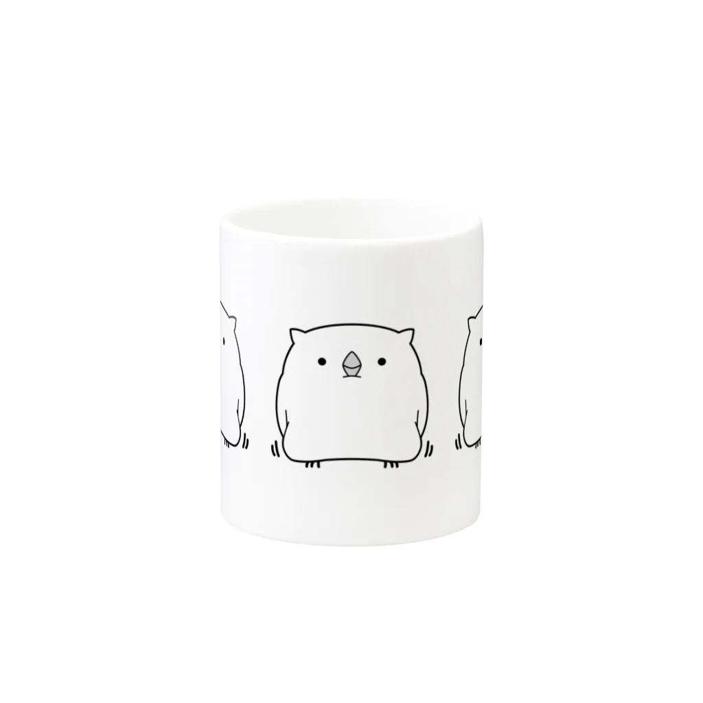 otanukiのしろふくろう【むにむに３連】 Mug :other side of the handle