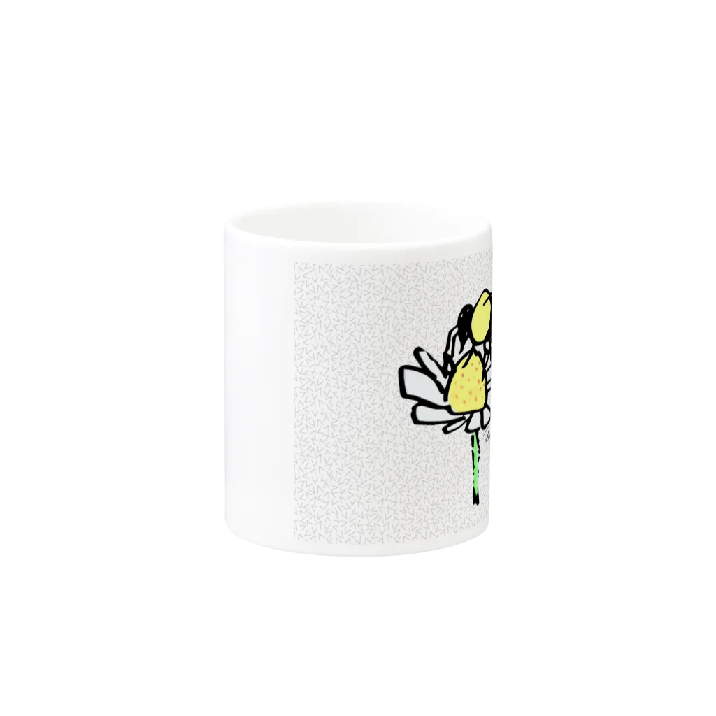 HACHICOのミツバチとお花 マグカップの取っ手の反対面