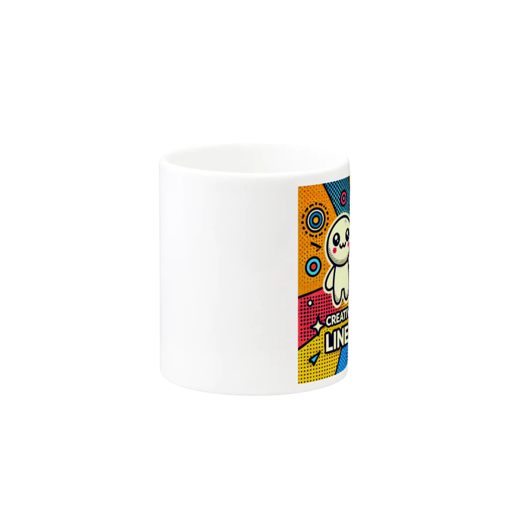  「パステルジオメトリックデザイン」 SHOPの「LINEスタンプのようなデザイン」 Mug :other side of the handle