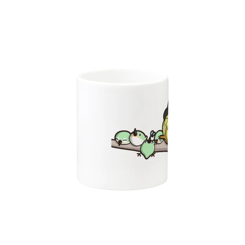 ひよこ男爵とまだむにゃんのめじろおし男爵 Mug :other side of the handle