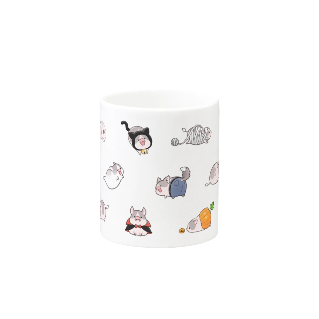 しらたまちゃんSHOPu〜🐽のハロウィン Mug :other side of the handle