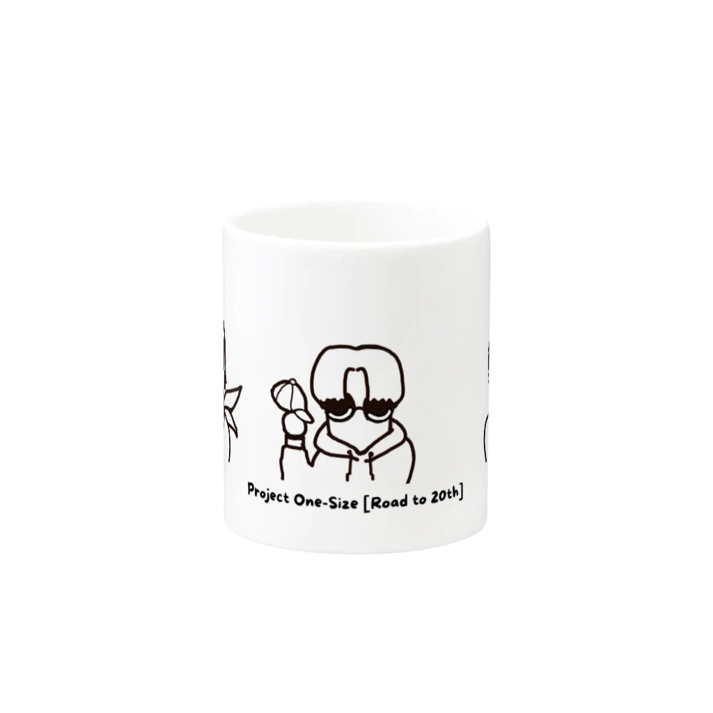 Project One-Sizeの３人の個性をギュッと集結 Mug :other side of the handle