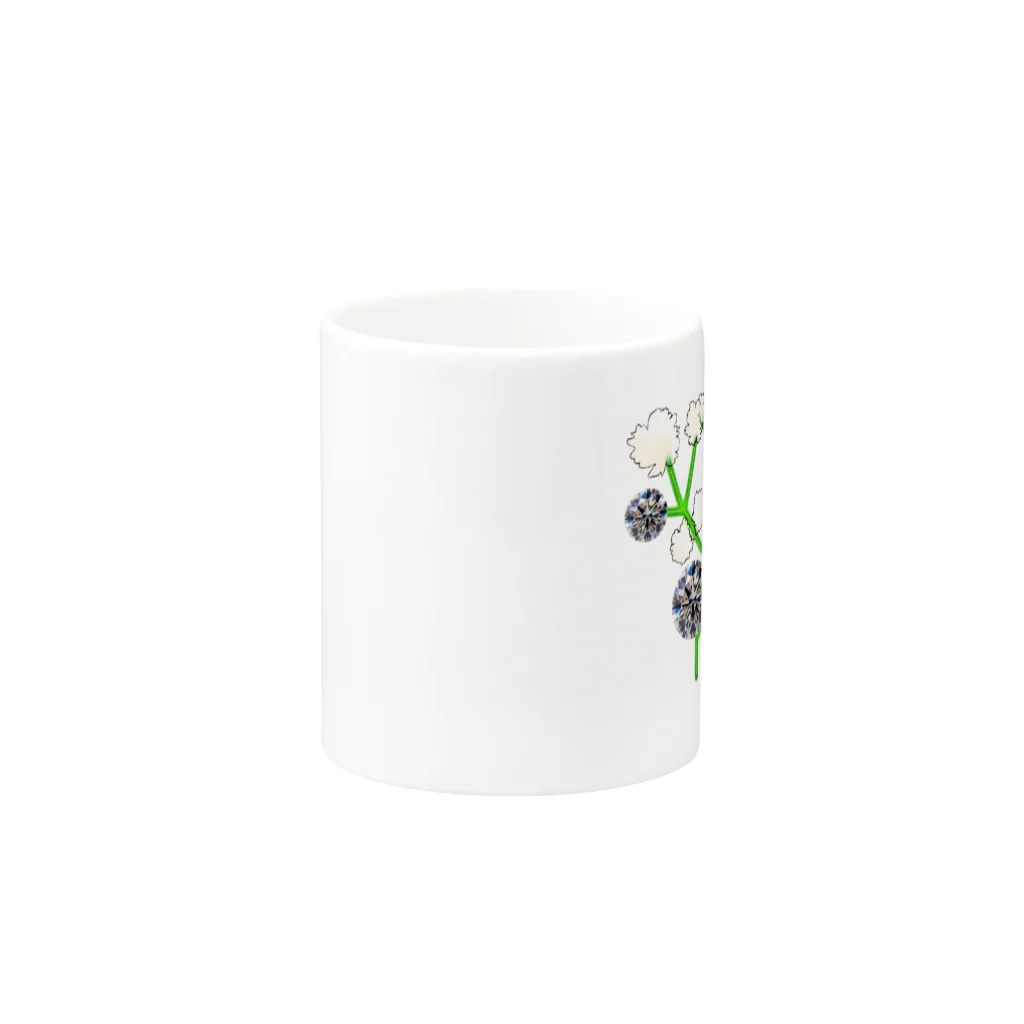 HIKARIBANAの【４月誕生月】幸せの花と石 Mug :other side of the handle