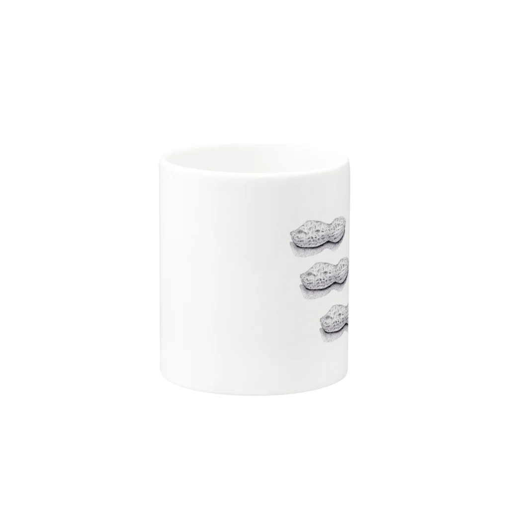 Yumemisetaroの殻つきピーナッツ Mug :other side of the handle