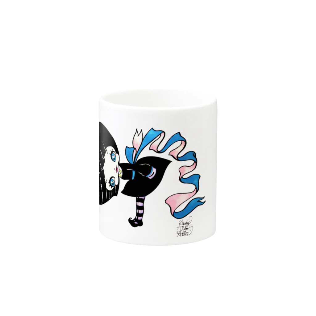 ShikaNiwa.Sandy.Jido.S.Alice.Ori.S.のwitch & cat Mug :other side of the handle