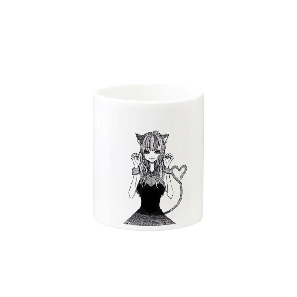 ゆらゆらの黒猫さん Mug :other side of the handle