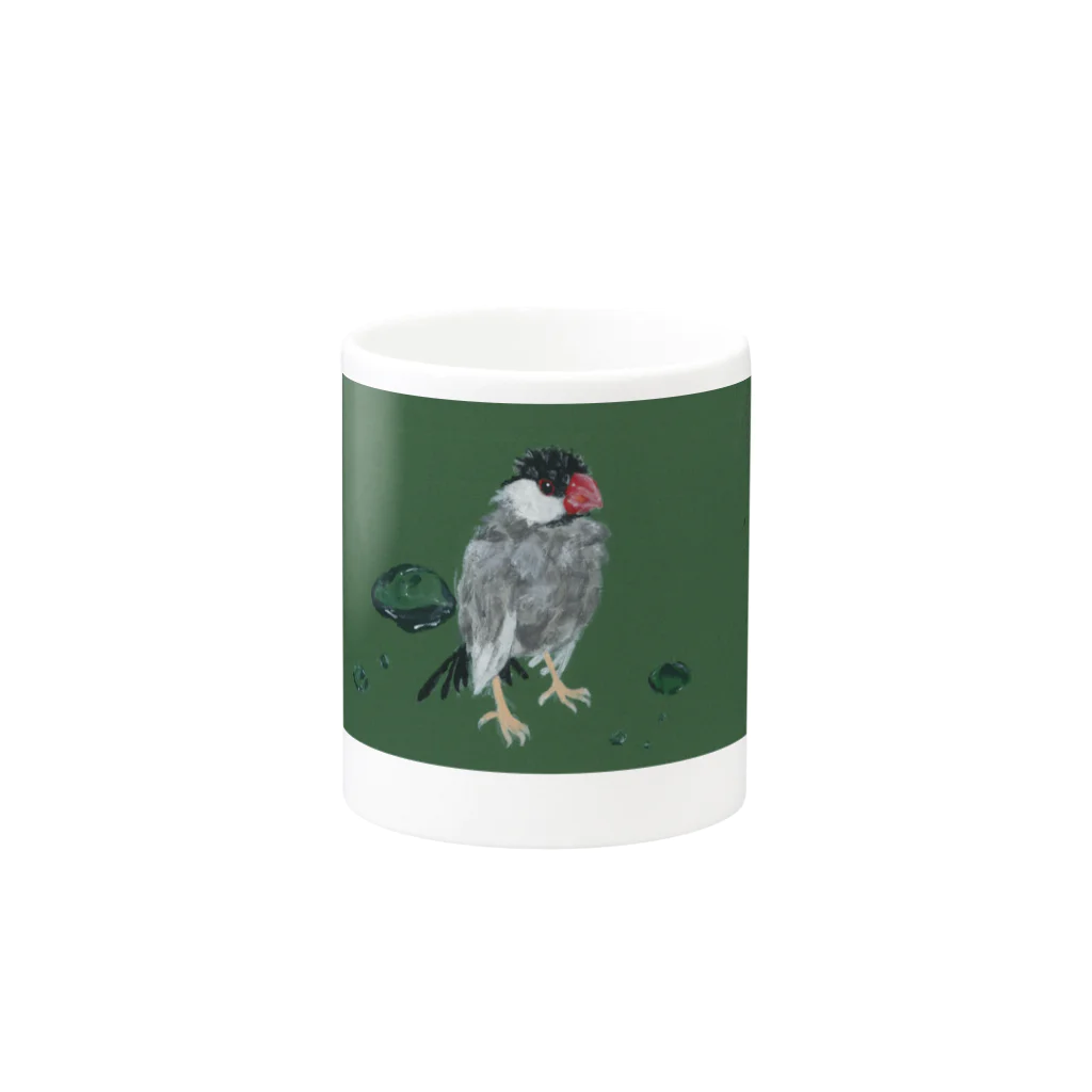Sparrow in a tutuのびちょぬれ桜文鳥 マグカップの取っ手の反対面