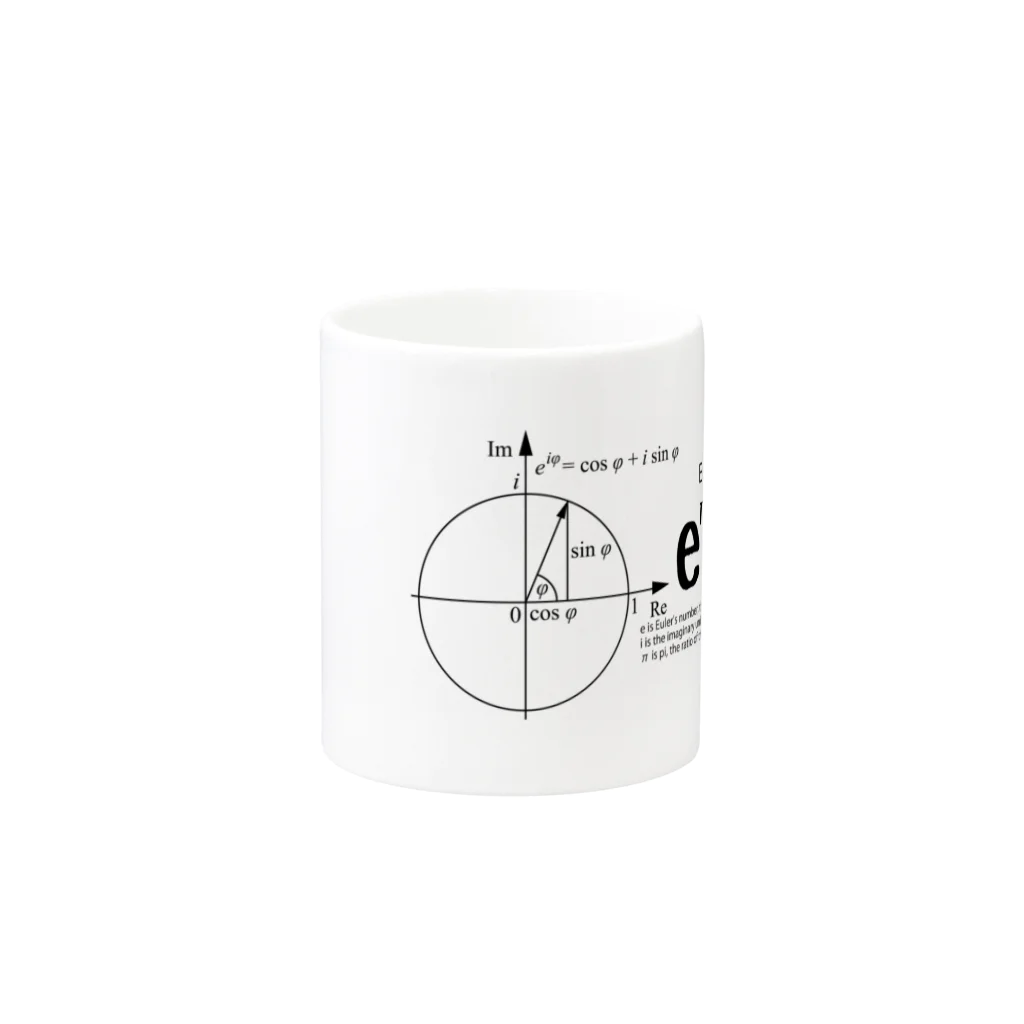アタマスタイルのオイラーの等式：数学：学問・数式・科学：デザインB Mug :other side of the handle