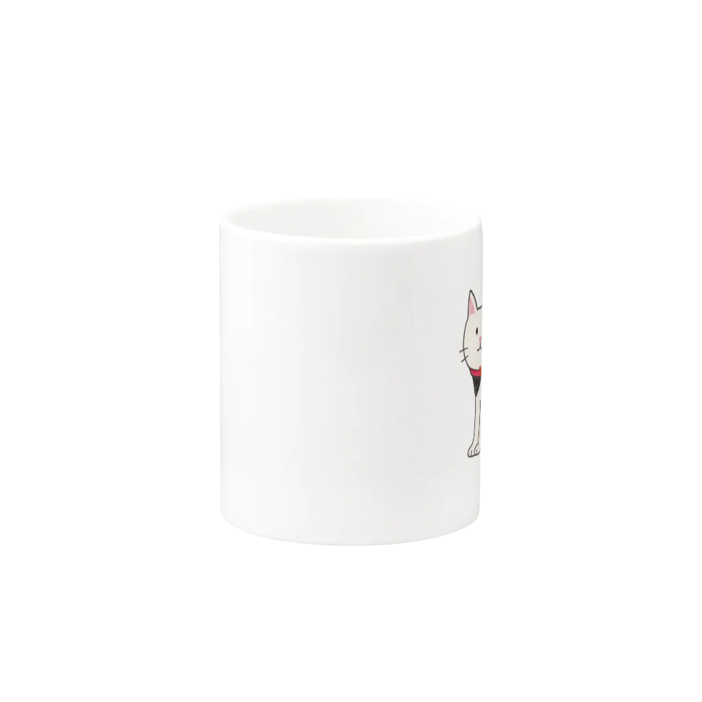 gattyoデザインのくすっと笑える雑貨たちの「くろぶちにゃん – おすまし猫の横顔」 Mug :other side of the handle
