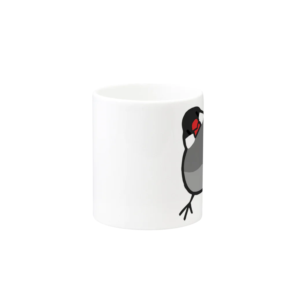 243のかしげる文鳥　桜文鳥 Mug :other side of the handle