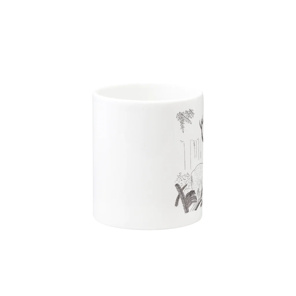 北川ともあき OnlineのDEER IN A FOREST Mug :other side of the handle