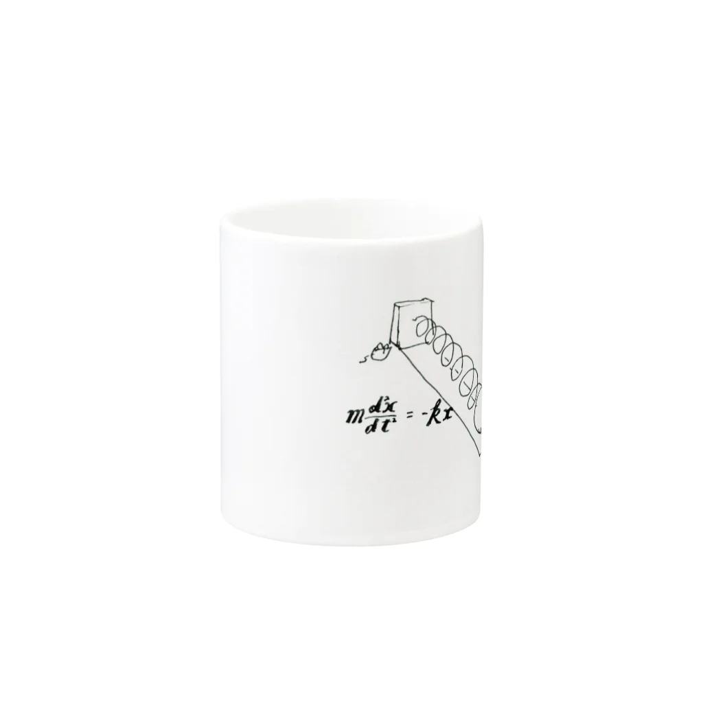 かきもちのショップのばねばね Mug :other side of the handle