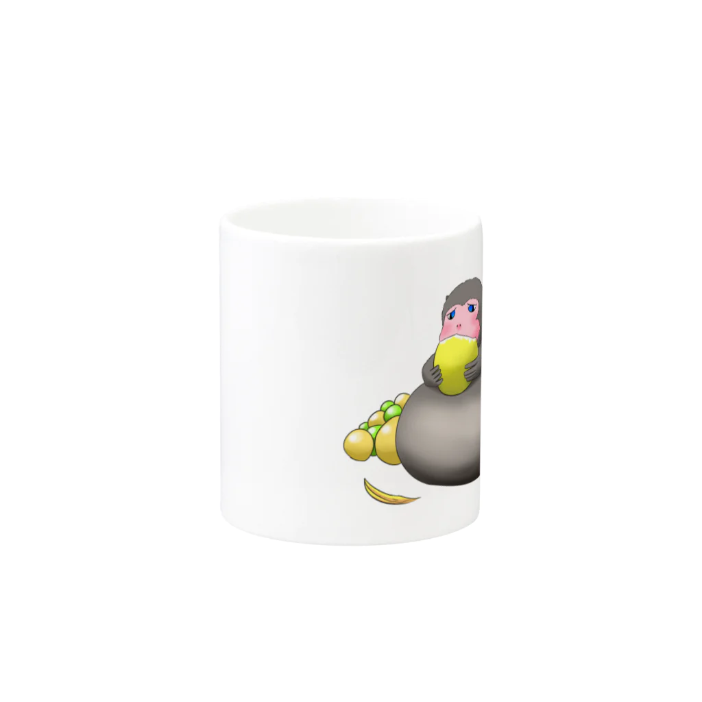 【お値段低価格設定！】森のクマさんの【可愛い好き必見】デブサル Mug :other side of the handle