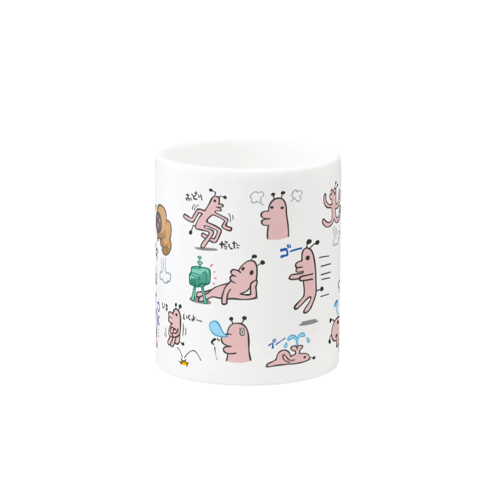 タキヲ＠スタンプ販売「どうぶつくん」のどうぶつくん（いろいろ） Mug :other side of the handle