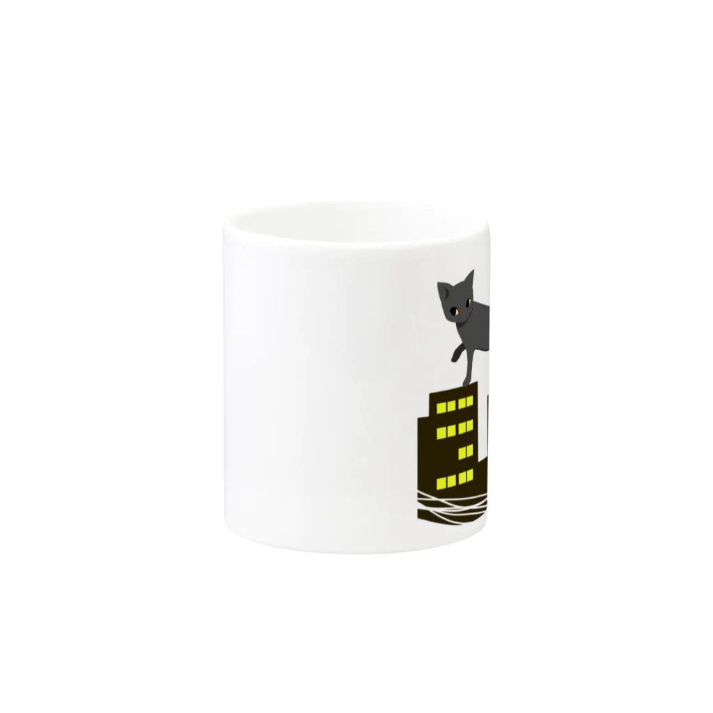 おはようおやすみの夜猫 Mug :other side of the handle