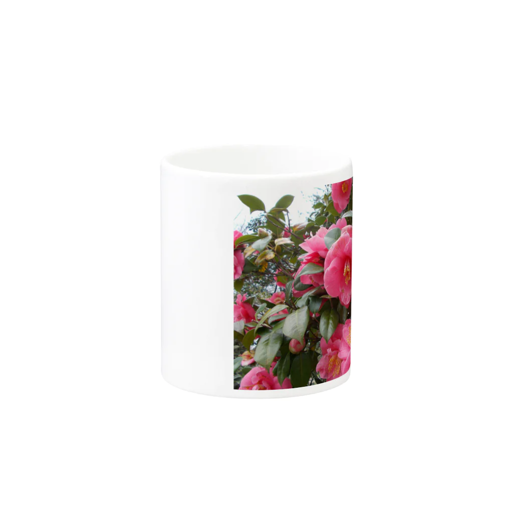 fun timeのPink camelia blooming カメリア Mug :other side of the handle