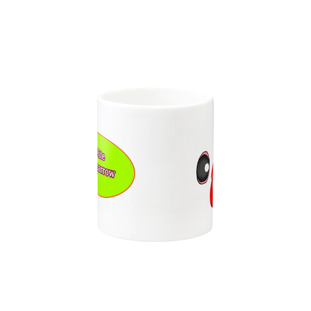 Lily bird（リリーバード）のA white java sparrow Mug :other side of the handle