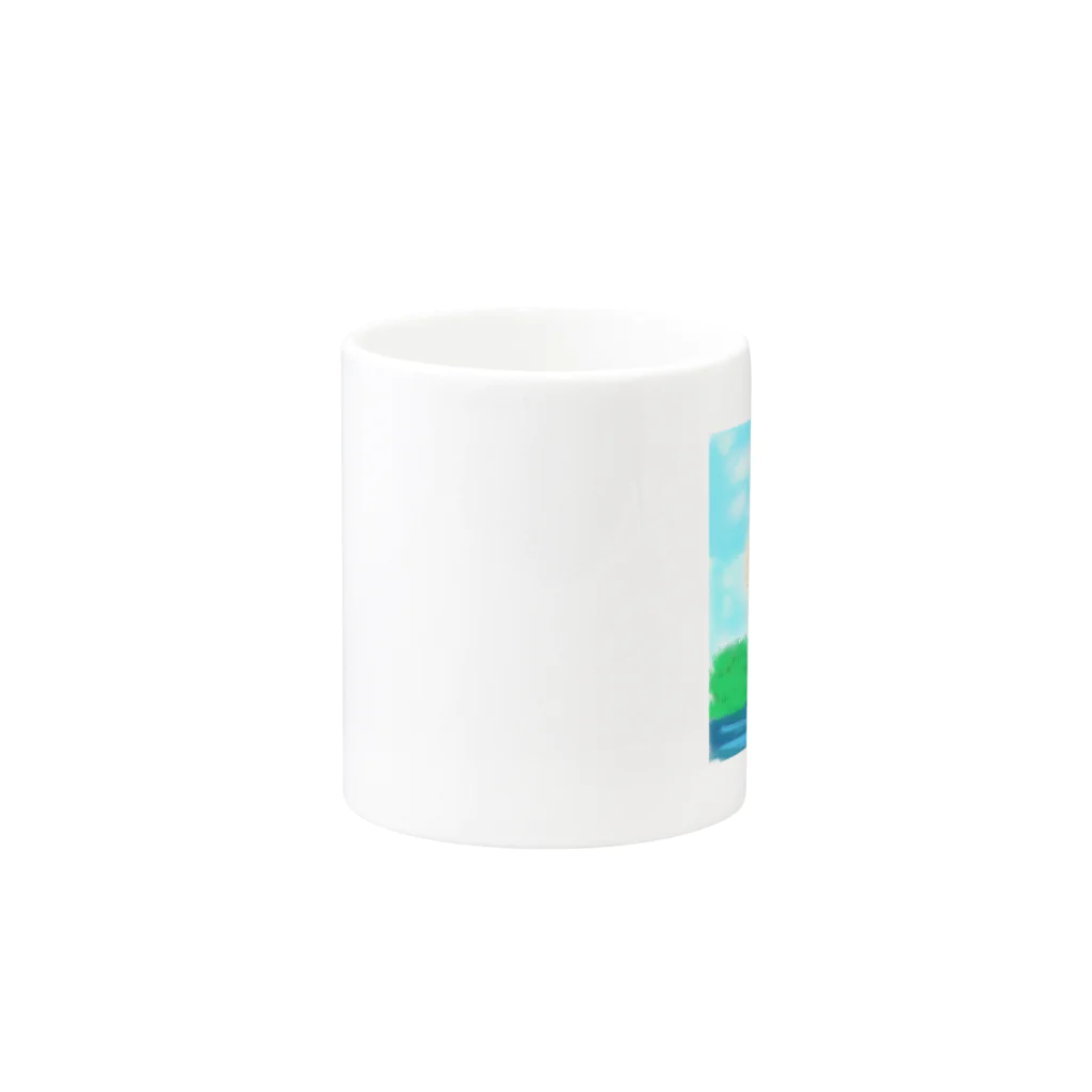 みつまめこshopのおーい白くまくん Mug :other side of the handle