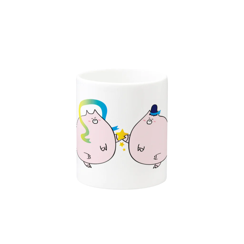 ۞ゆーえす۞のおりブタとひこブタ Mug :other side of the handle