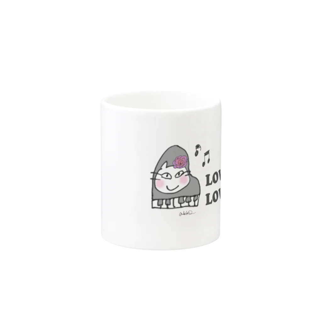 マイリッシュデザインのピアニストローズ Mug :other side of the handle