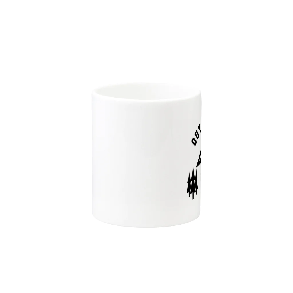 too muchの人間用のOUTDOOR LIFE黒 Mug :other side of the handle