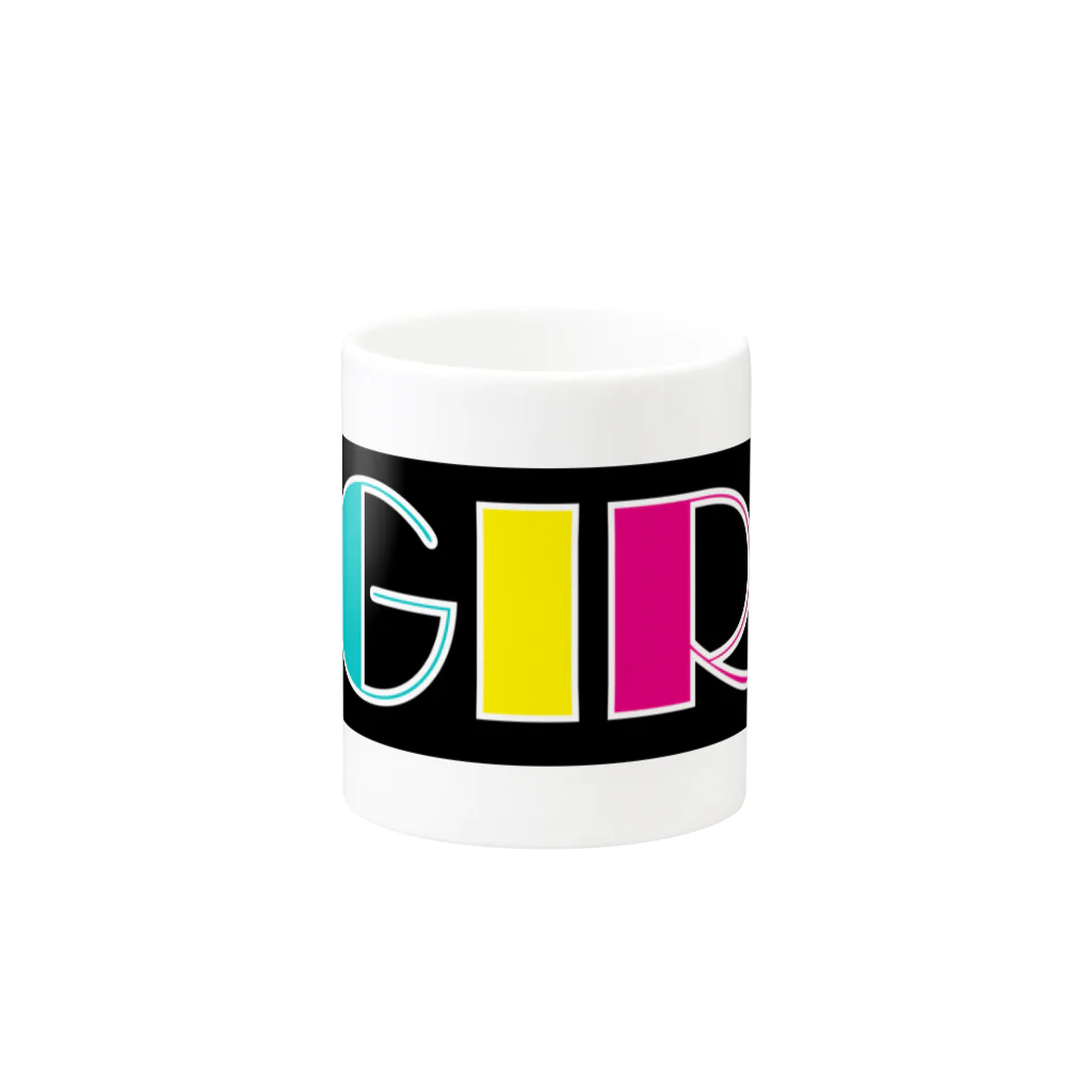 Ushi-Haruのレトロカラフル　GIRL Mug :other side of the handle