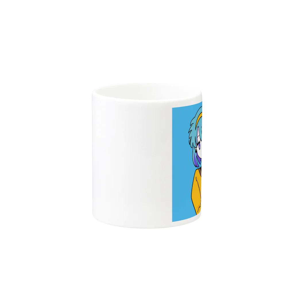 かる の しょっぷのレトロポップガール　あお Mug :other side of the handle