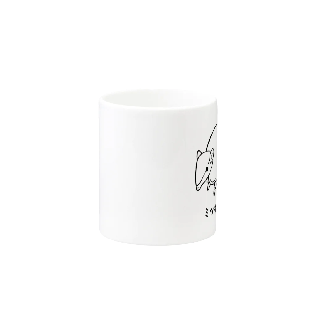 minatoriのミツオビアルマジロ Mug :other side of the handle