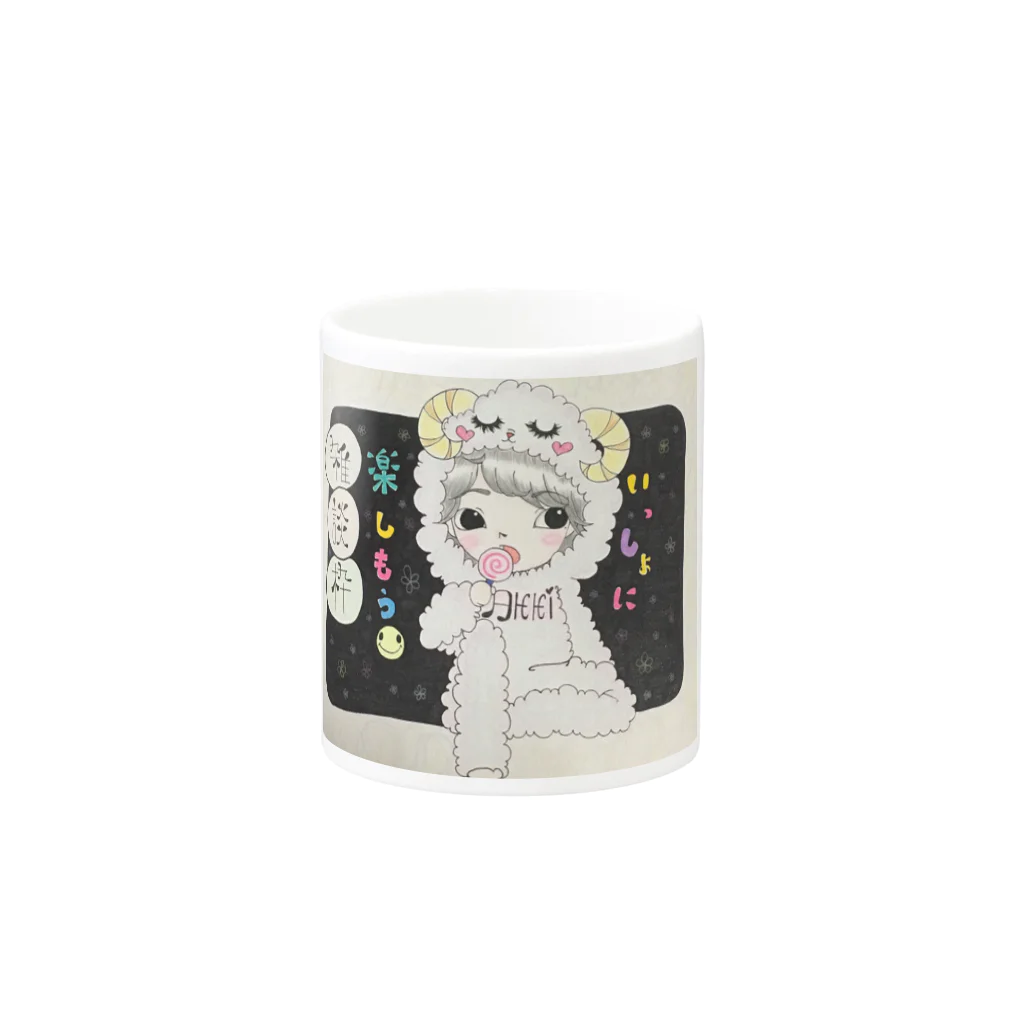 LUCKY STARのひつじのaki Mug :other side of the handle