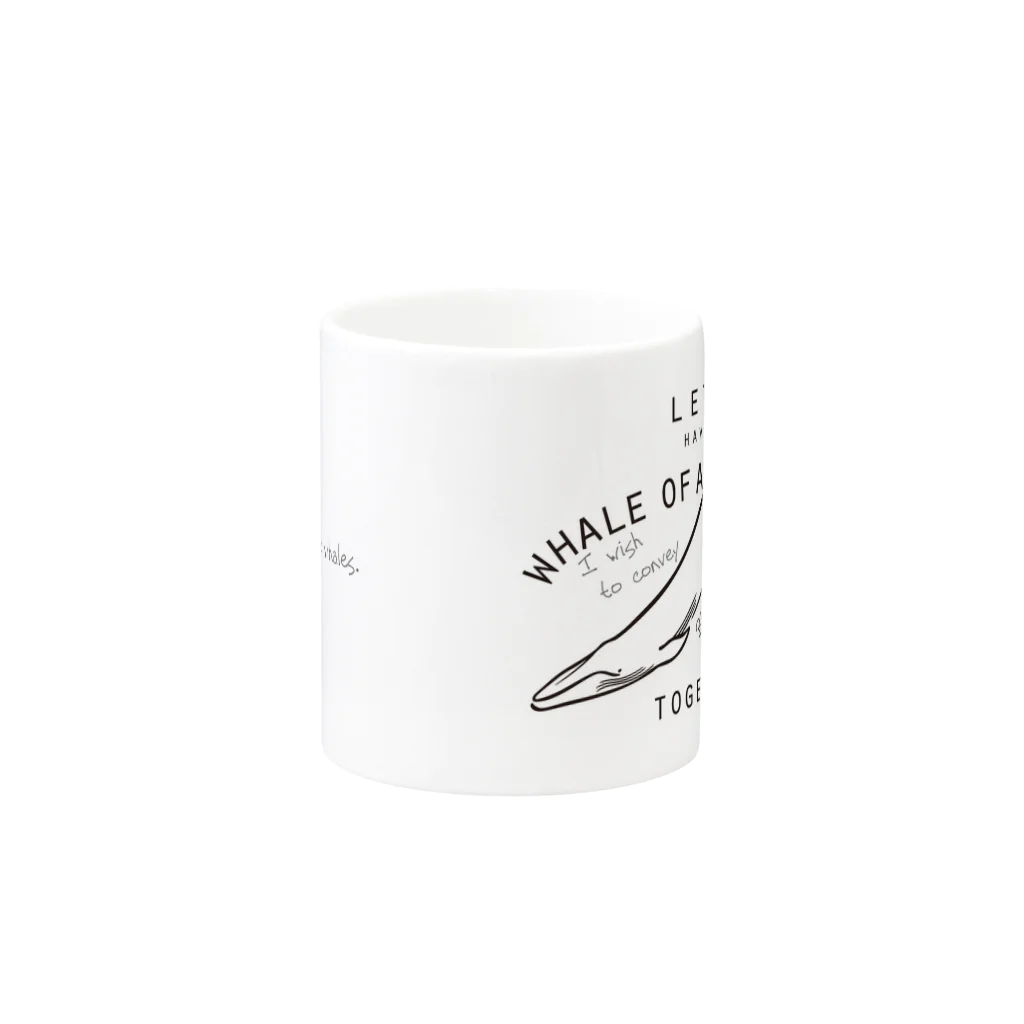 クジラの雑貨屋さん。のシロナガスクジラのマグカップ Mug :other side of the handle