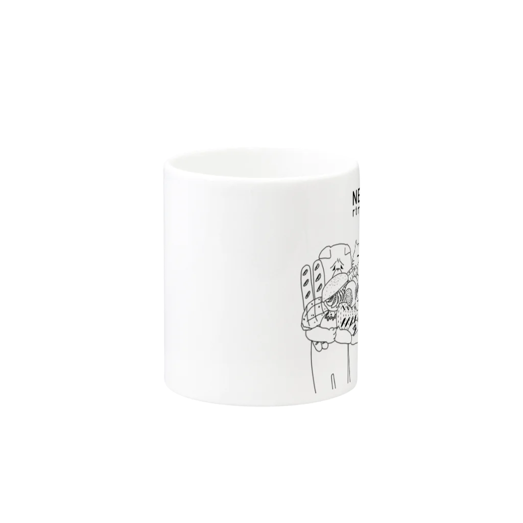 NEKO rtmentのサンブサ　三匹のブサイク猫byloveぱん Mug :other side of the handle