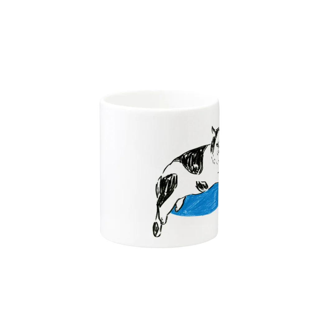 matsuorrrのblue monday cat Mug :other side of the handle