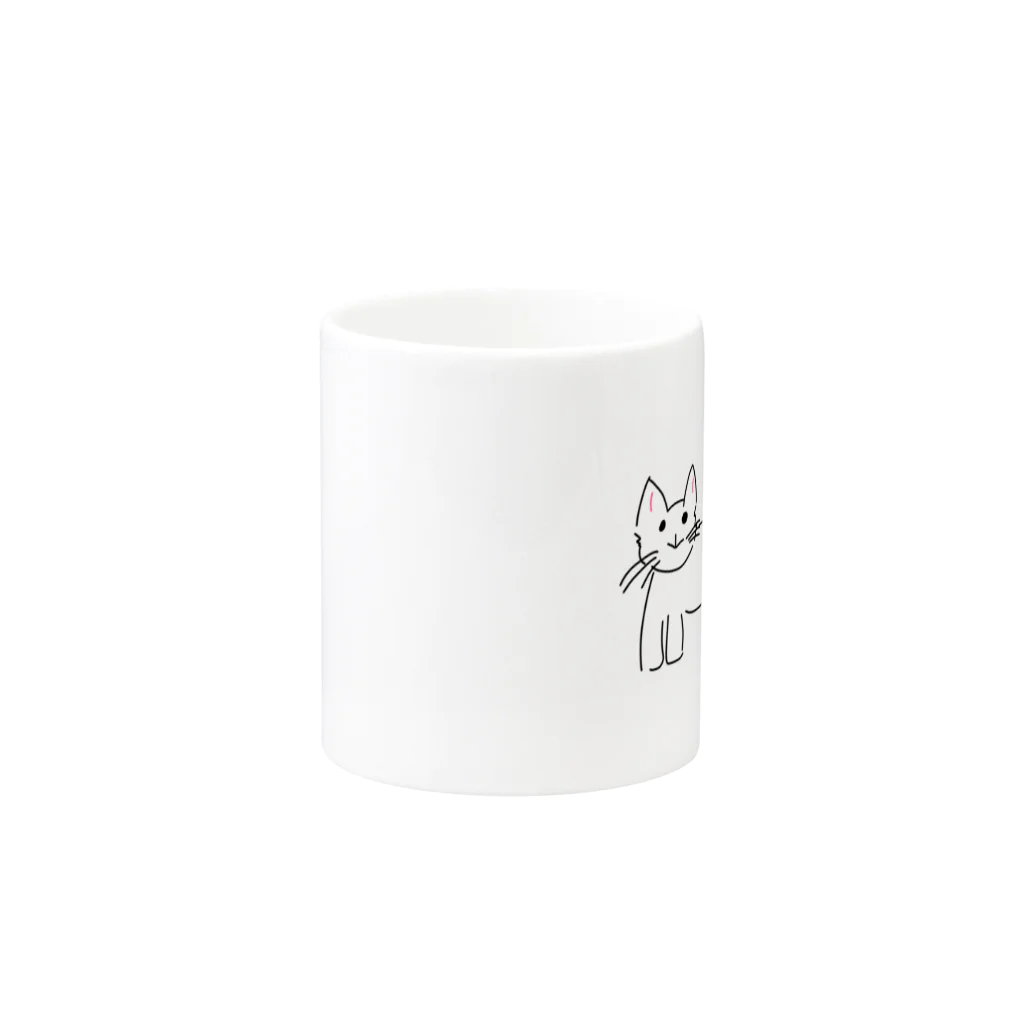 くまくまのおばあちゃんが描いた猫ちょん Mug :other side of the handle