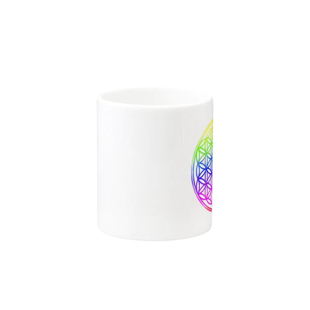 seide.blume～Ｄ＊Ｒ～のフラワーオブライフ(レインボー) Mug :other side of the handle