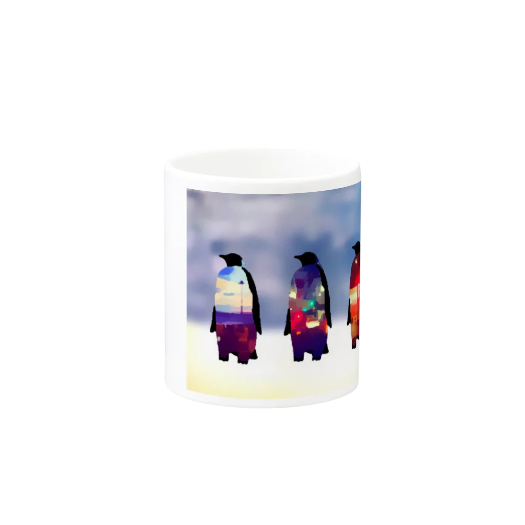 さむろのmemory penguins (beach) マグカップの取っ手の反対面