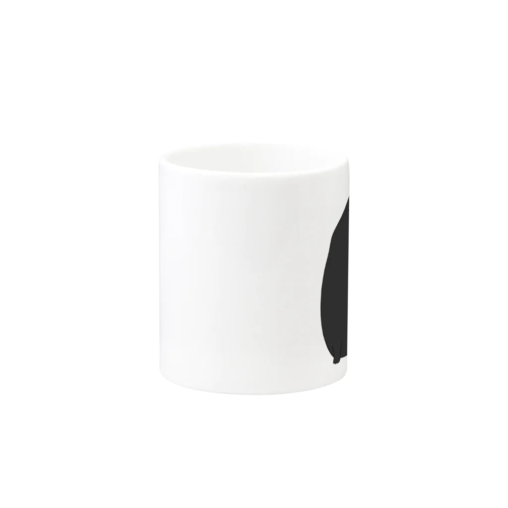 猫丸のしかくねこ黒 Mug :other side of the handle
