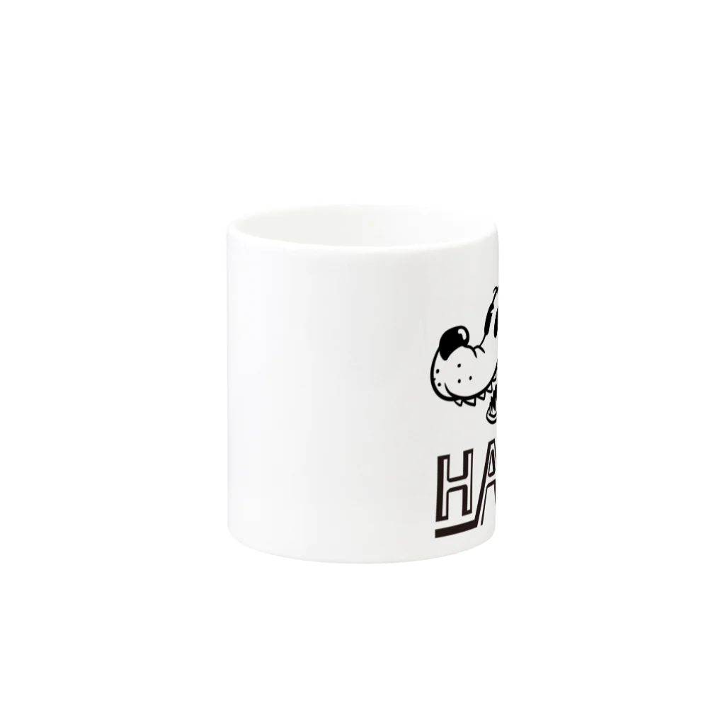 nidan-illustrationのhappy dog (black ink) Mug :other side of the handle