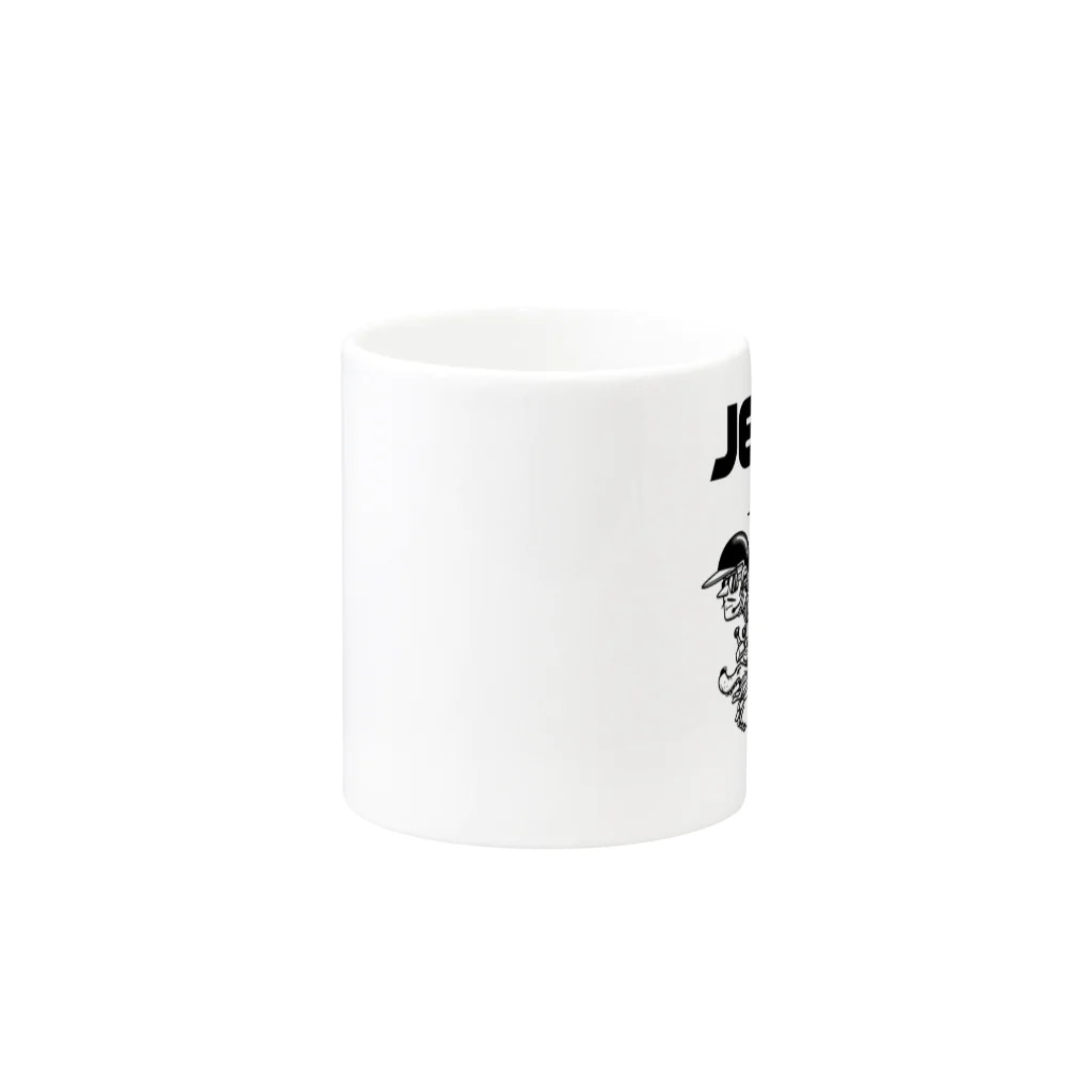 nidan-illustrationのhappy dog -JET- (black ink) Mug :other side of the handle