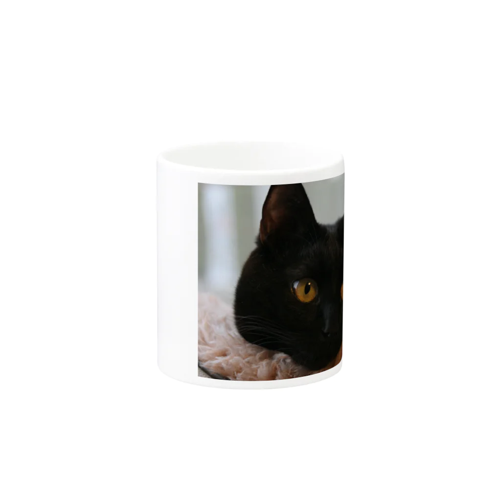 polepole-officeの黒猫ヴィヴィの日向ぼっこ Mug :other side of the handle