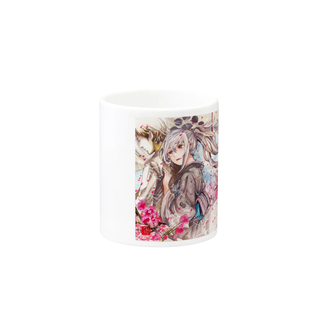 松(絵描き)の白玉か何ぞと人の問ひしとき Mug :other side of the handle