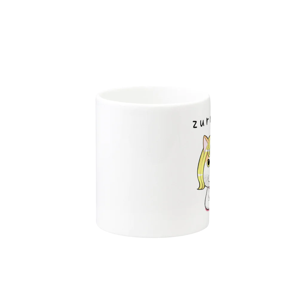 うさぎまるえkawaiishop のズラねこ Mug :other side of the handle